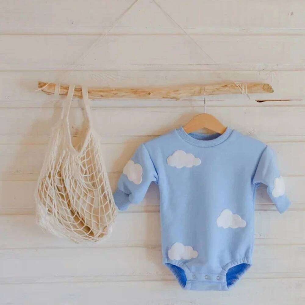 INS Spring Cloud Sweatshirt Romper Baby Girl Boys Cotton Bodysuit Clothes Newborn 0 to 12 months 24M Outerwear 26Y0224