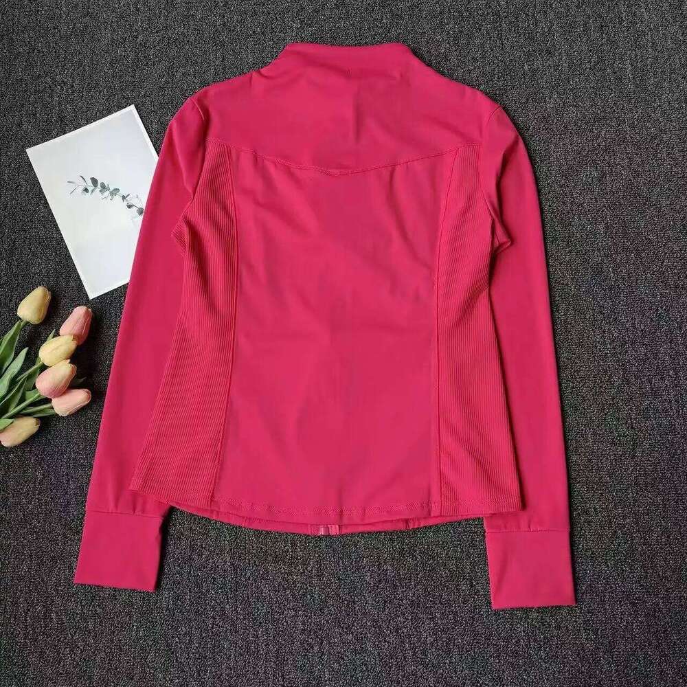Outdoor Gold Zipper Women's Yoga Sports Long Sleeve Sport Tops Fitness Slim-Fit Workout Coat Shirt Cloth 26Y0224