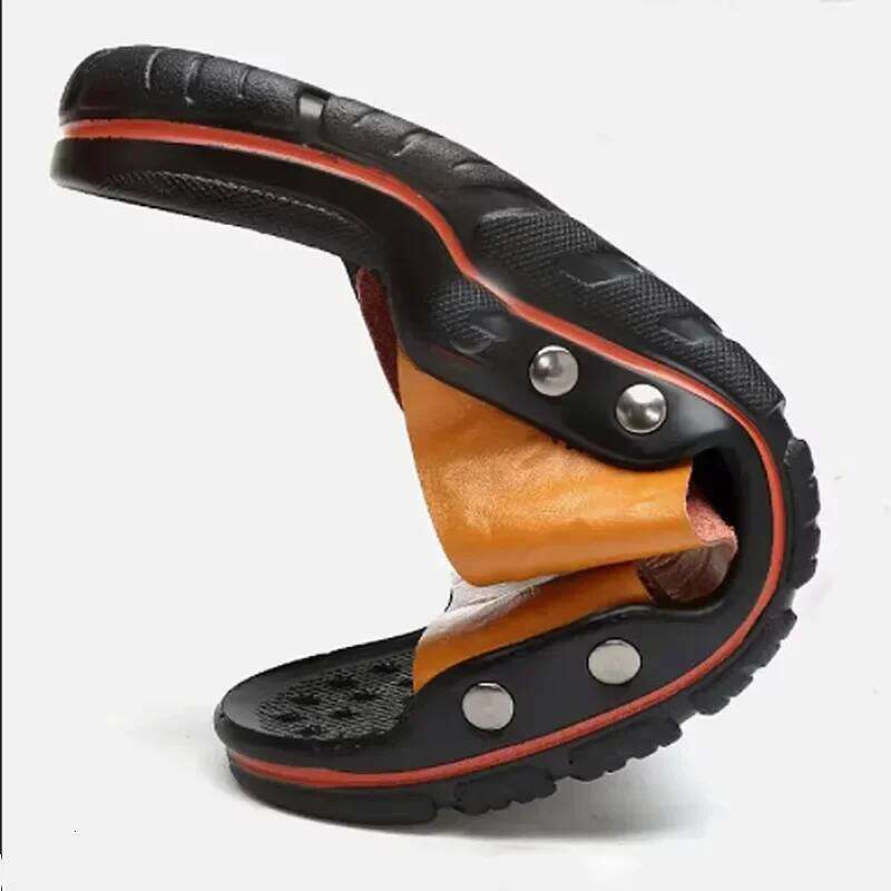 Summer Luxury Men's Fashionable Street Style Flat Bottom Anti Slip Beach Sandals Casual Home Outdoor Fishing Slippers