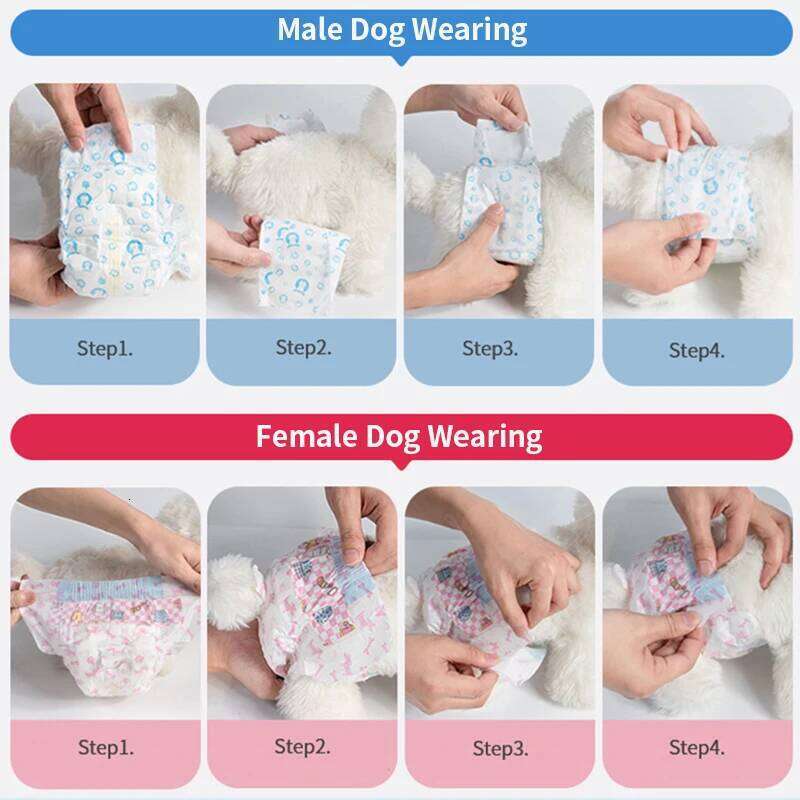 10Pcs Dog Diapers Males Females Disposable Nappies Physiological Underwear Adjustable Leakproof Breathable Safety Pants Bamubi