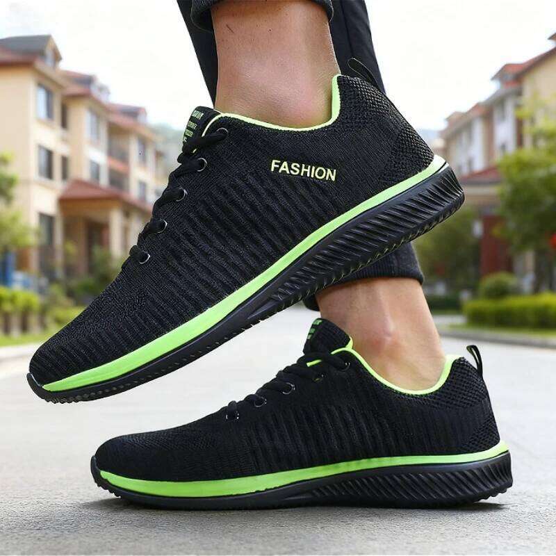 Walking Knit Fashion Casual Men Sneakers Solid Color Minimalist Breathable Athletic Lightweight Running Shoes