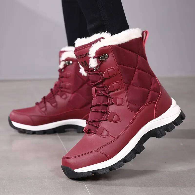 Snow for Comfortable Keep Warm Boots Waterproof Platform Casual Plush Flat Shoes Fashion Winter Women Sneakers