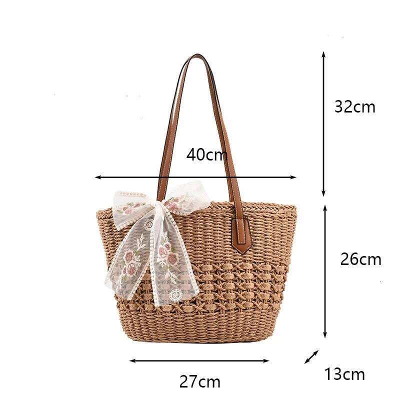 Fashion Boho Hollow Design Large Capacity Handbag Women's Summer Weave Bag Rattan Handmade Craft Basket Tote Z260224