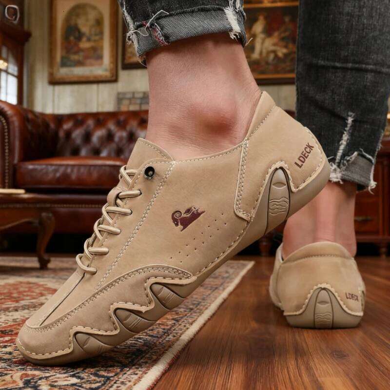 Men's Suede Leather Casual ShoesLace Up Driving Shoe Comfortable Lightweight Loafers for Daily Wear Outdoor Activities Man Shoes