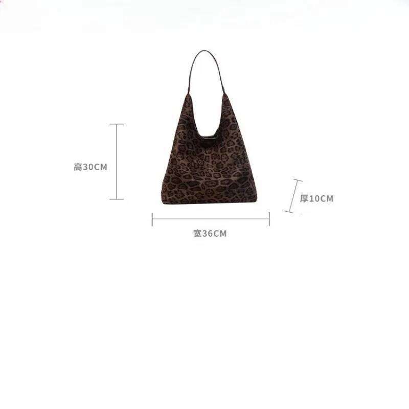 New Retro Casual Shoulder Trendy Fashion Underarm Large Capacity Leopard Print Tote Bag Women Z260224