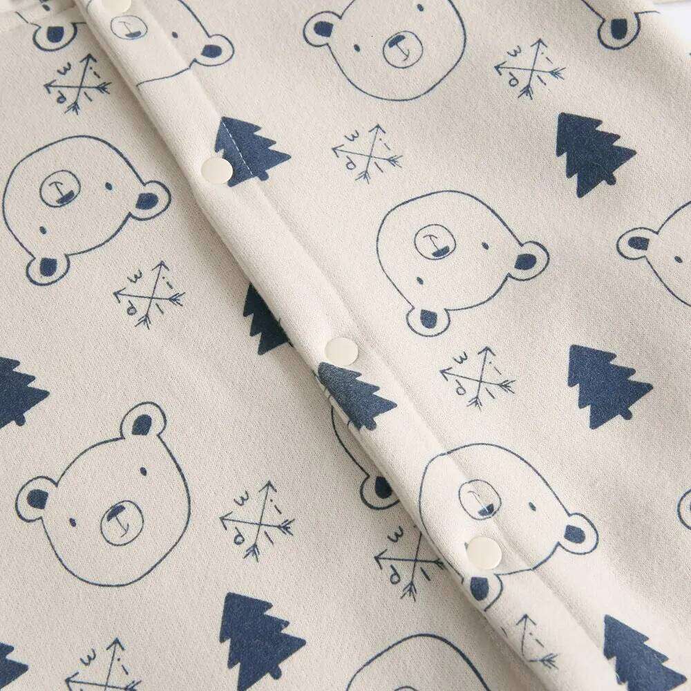 Sanlutoz Printing Winter Baby Boys Long Sleeve Rompers Cotton Toddler Clothing Jumpsuits 26H0224