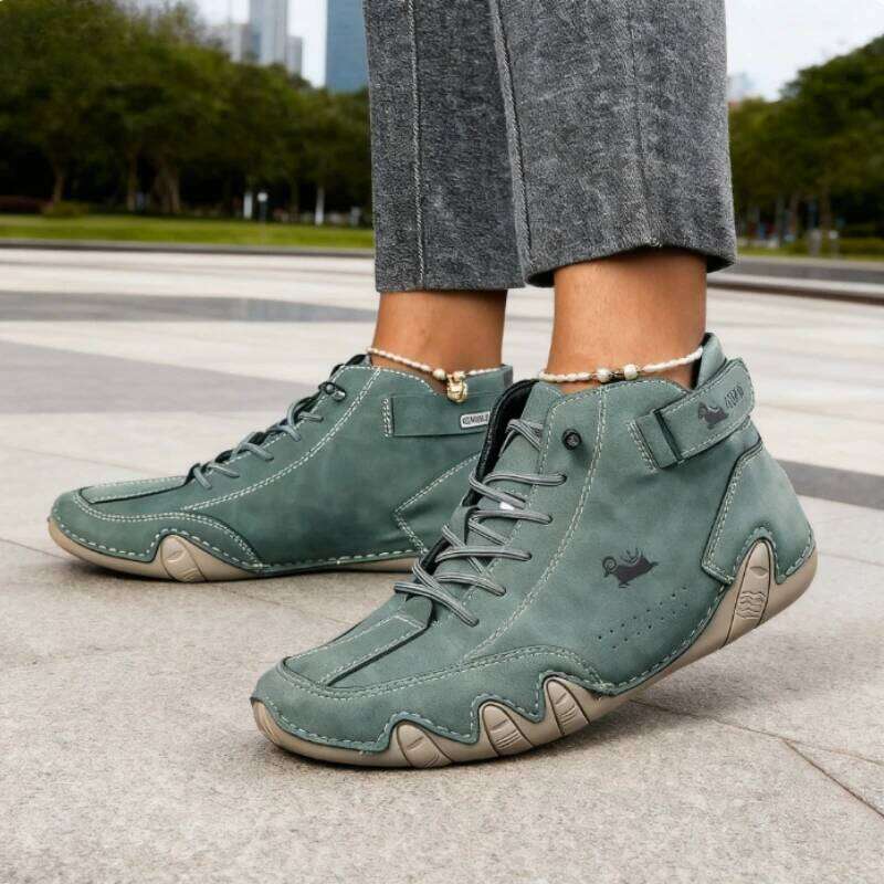 Spring High Top Women's Shoes Casual Comfortable Breathable Soft Soled Shoe High-quality Anti Slip Loafers Men's Flat Bare Boots