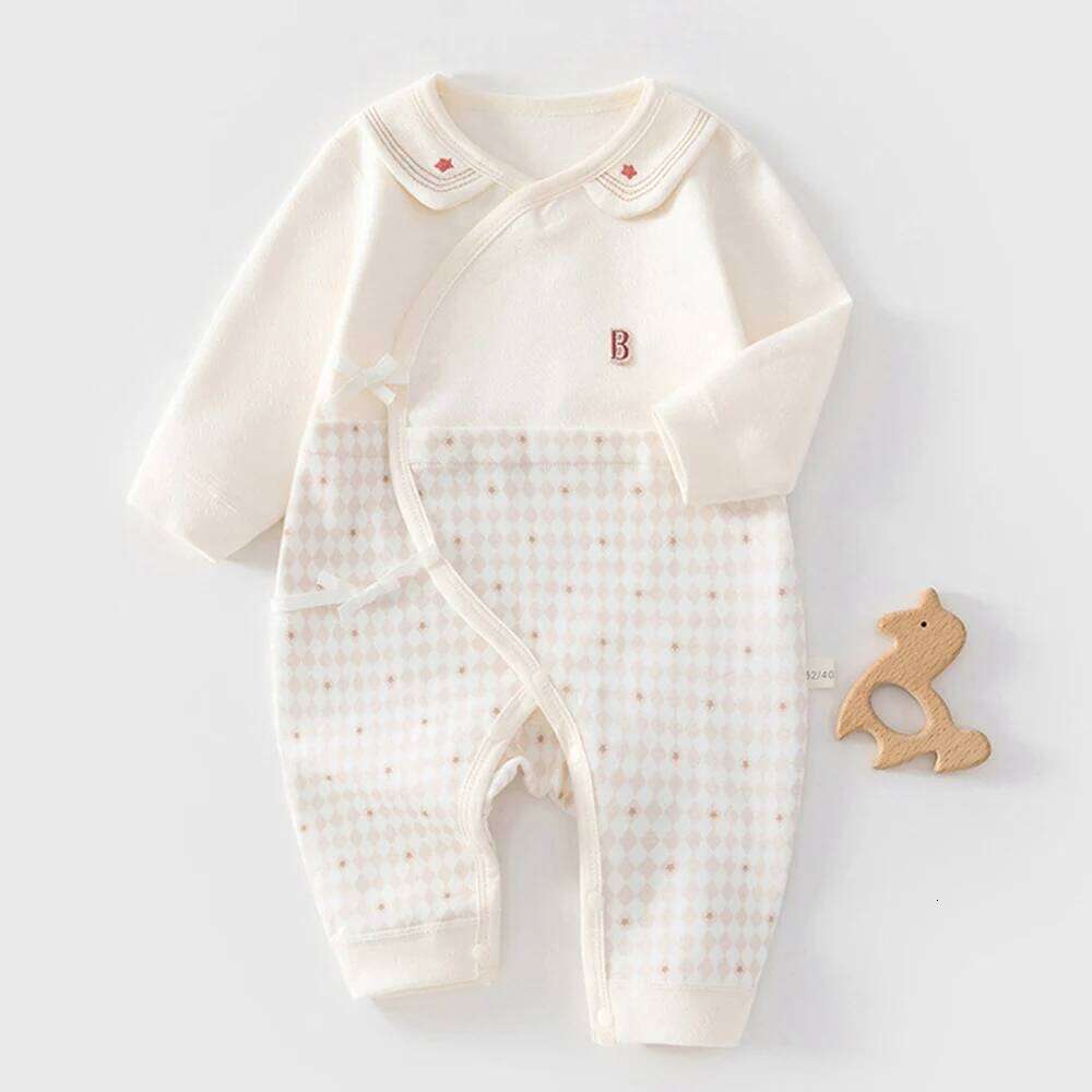 Clothes Newborns Cotton Patchwork Spring Autumn Unisex Long Sleeve Baby Rompers For Boys Girls 0 To 6 Months 26H0224