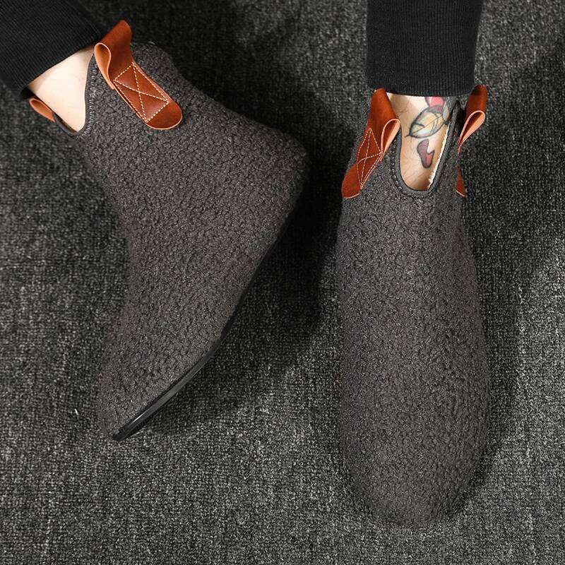 MAEDEF Mens Cotton Male Slippers Men Home Shoe Thin Bottom Comfortable Plush Casual Soft Warm Slipper Man Shoes