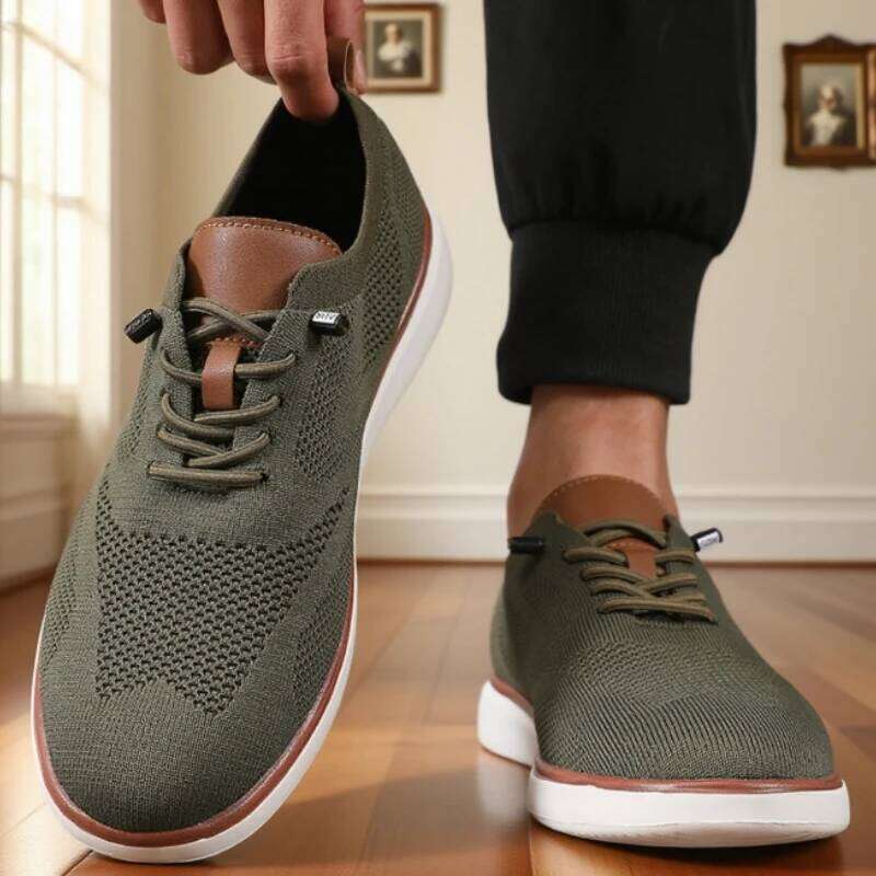 Men's Lightweight Knitted High-quality Design Breathable Mesh Cool Flat Sneakers Excellent Daily Wear Hiking Shoes Men