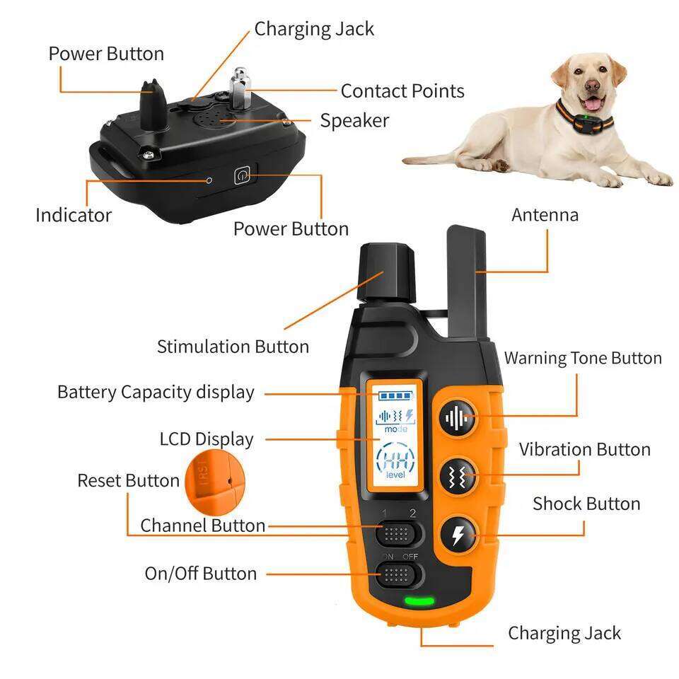 3300Ft Electric Dog Training Collar Remote Control Waterproof Pet Behaviorfor 5-120Lbs Puppy With Shock Vibration Bamubi