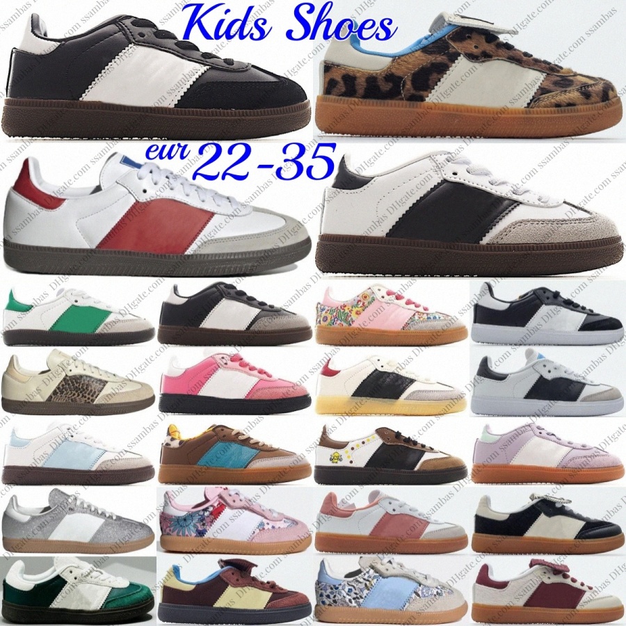 Designer Kids Baby Shoes Leopard Toddlers Sport Sneakers Floral Boys Girls Core Black Gum White Children Outdoor Blue Red Trainers Green Toe Pink Brown Grey Footwear