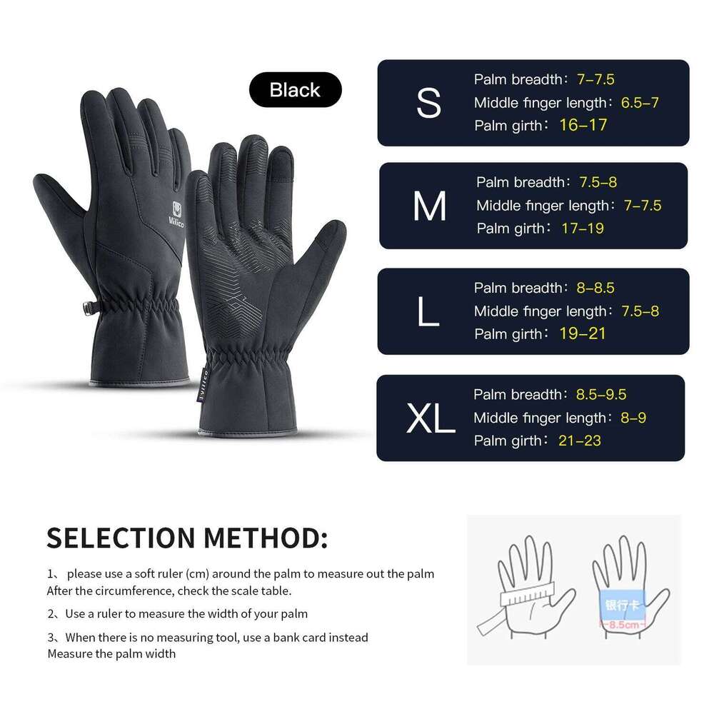 Ski Waterproof Winter Men Touchscreen Non-Slip Unisex thickening Windproof Warm Cycling Cold Fashion Sports Gloves 26H0224