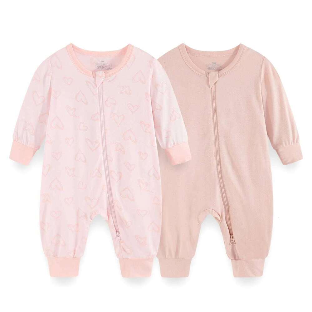 2/3Pieces Unisex Rompers 2-Way Zipper New Born Girl Sets Autumn 0-24M Cotton Baby Boy Clothes Spring 26Y0224