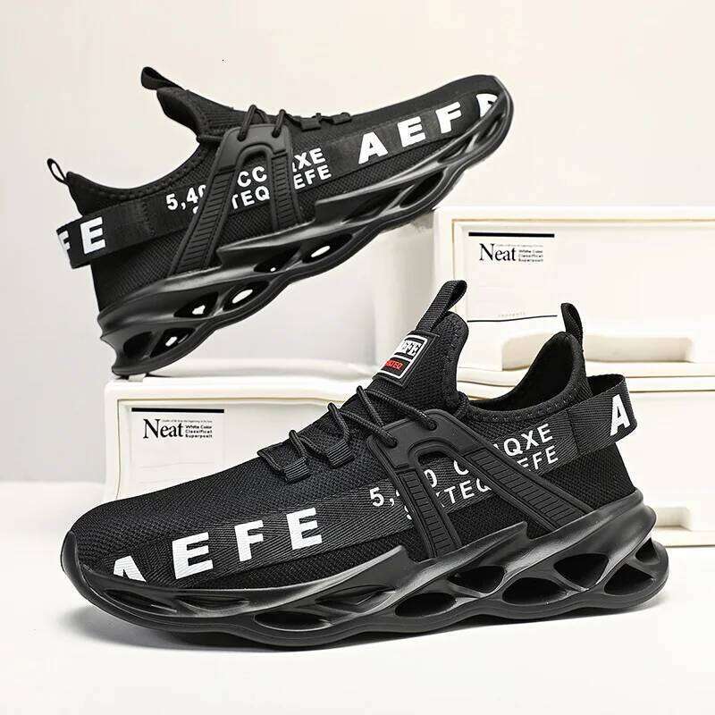 MAEDEF Fashion Men Breathable Sneakers High Quality Outdoor Casual Flats Black Running Shoes Athletic Walking Shoe