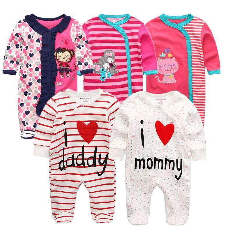 Multi-Piece Cotton Newborn Romper Boy Girl Clothes Full Sleeve Jumpsuit Baby Pajamas 0-12M 26Y0224