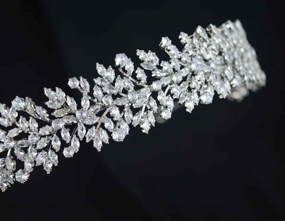 Bridal Headband For Wedding Hair Jewelry Headpiece CZ Zirconia Bride Crowns Tiaras For Women Diadem Party Prom Headdress 260208