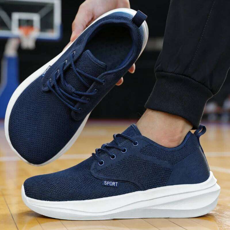 Wide Toe Breathable Knitted Mesh Barefoot Casual Versatile Sneakers Rebound Cushioning Comfortable Tennis Shoes Men