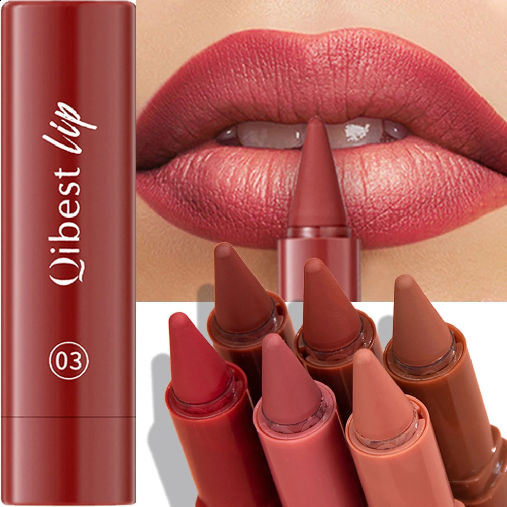 Twist Up Lip Liner Lipstick Pen Multipurpose Powder Blusher Velvet Matte Waterproof Lip Contour Non Stick Cup Lip Rouge Makeup 260130