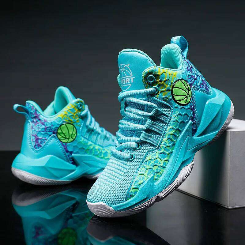 Children Breathable Flexible Light Anti-Collision Luxury Shoes Stable Rebound School Sports Basketball Boots 26W0224