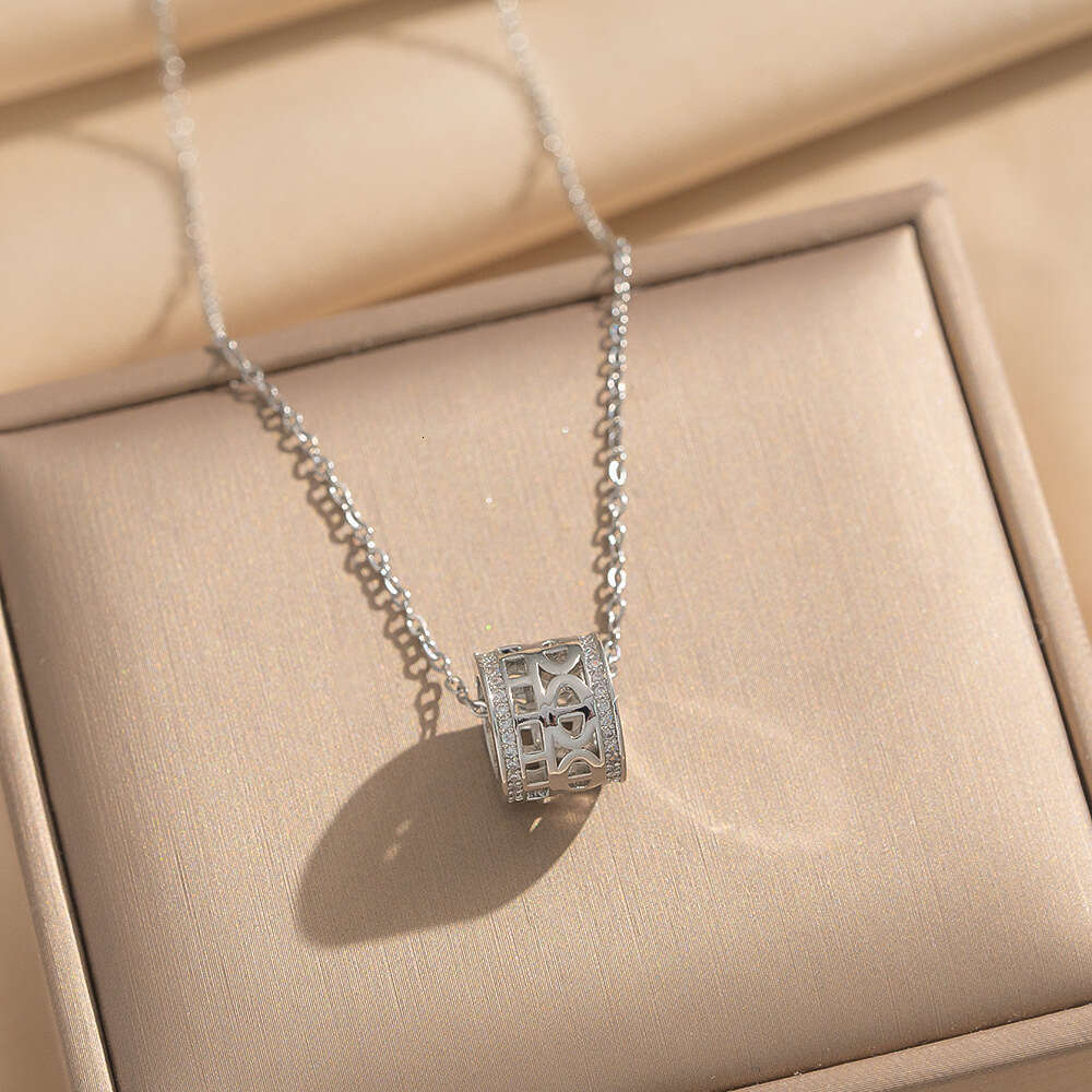 Korean-Style Full-Diamond Light-Luxury Necklace With Zircon Inlay Collarbone Chain