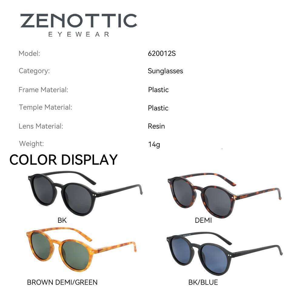 ZENOTTIC Fashion Polarized Sunglasses Men Women Brand Designer Retro Round Sun Glasses Vintage UV400 Goggles Shades 26W0224