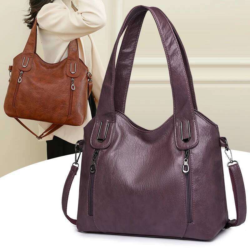 1 piece of soft synthetic leather retro women's single shoulder handbag, zipper closure, multiple pockets, suitable for daily us Z260224