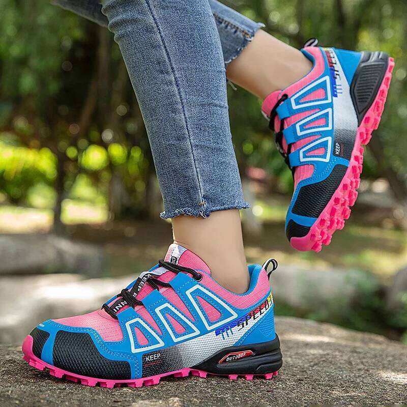 Unisex Outdoor Hiking Lace-Up Non-Slip Lightweight Men Tactical Training Sports Women Lockless Casual Cycling Shoes SPLELED