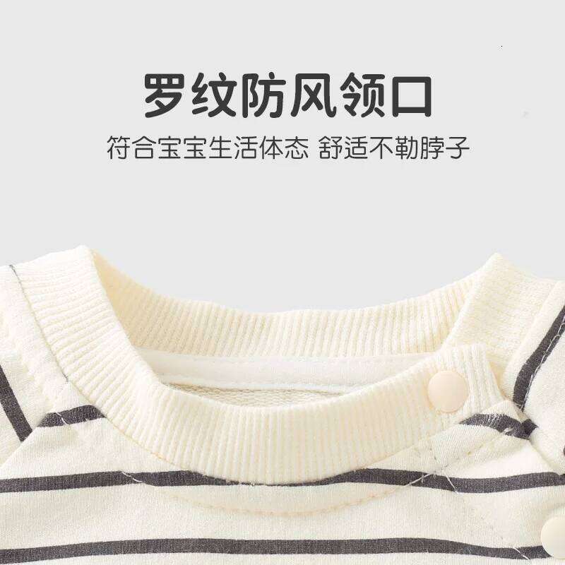 YouqiChinese Clothes Striped Romper Pure Cotton Baby Jumpsuit and Autumn Long-Sleeve Newborn Spring Crawling Suit 26Y0224