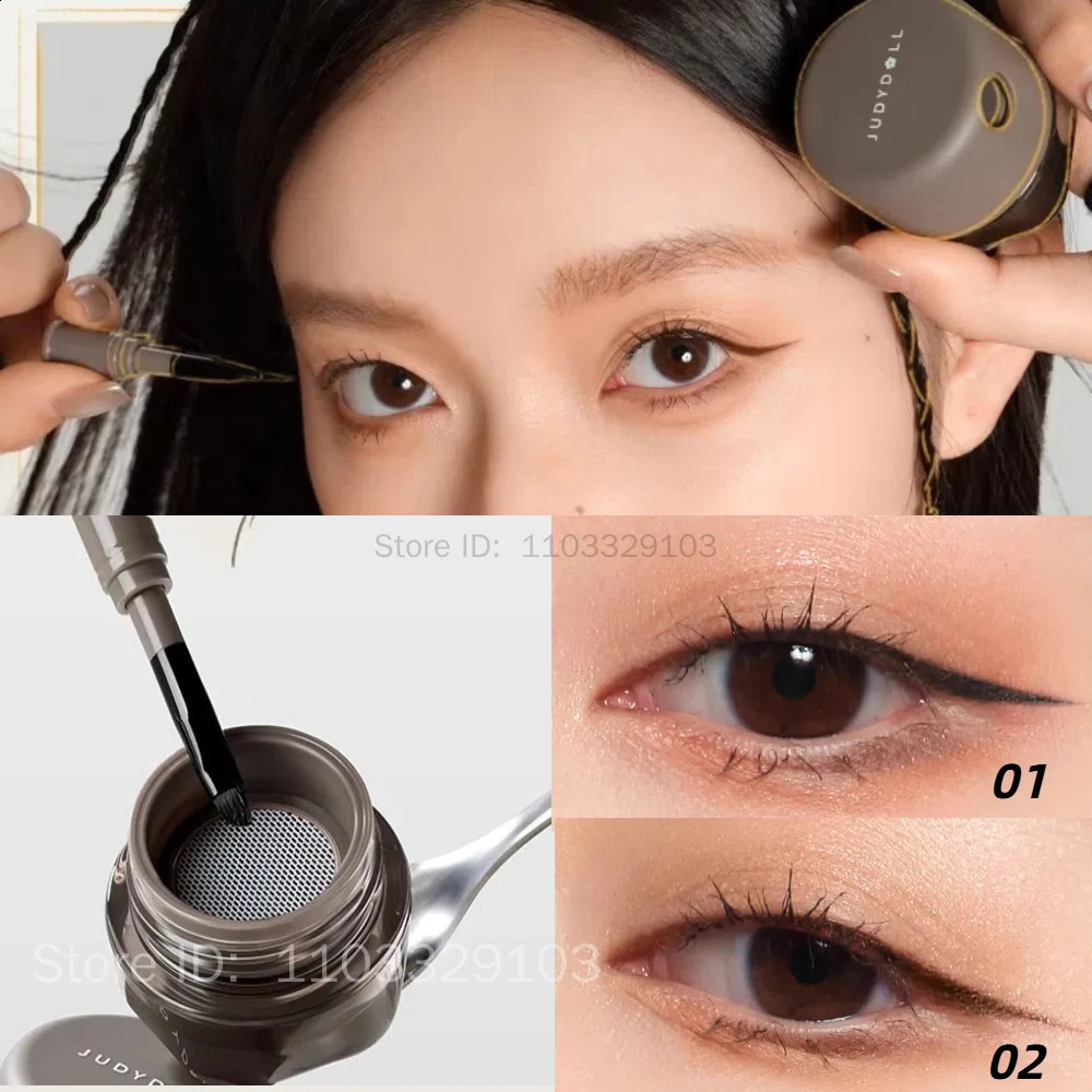 Judydoll Cushion Eyeliner Gel Black Brown Eyeliner Pen Waterproof Smudge-Proof Long Lasting Fast Drying Eyes Makeup Cosmetic 260203