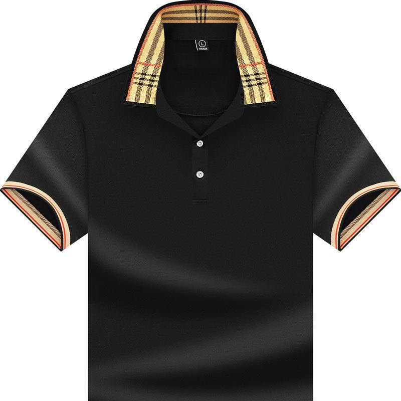 Cotton Summer Men's Polo Shirts Embroidery Solid Color Short Sleeve Turn Down Collar Casual Male Tees