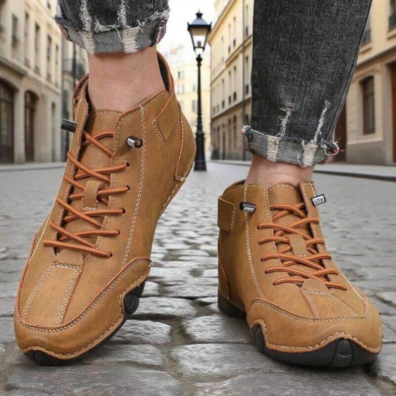 Retro High Top Mens Classic Charm Comfortable Anti Slip Durable Flat Shoes Soft Sole Luxury Fashion Ankle Boots