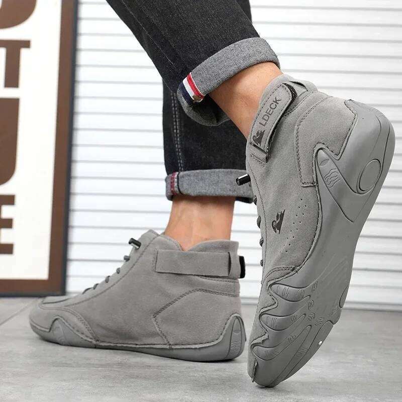 Men's Casual Bare Boots Luxurious Fashionable High Top Sports Trendy Loafers Waterproof Wear-resistant Motorcycle Shoes