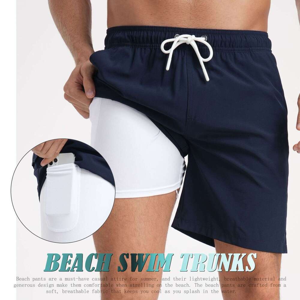 Cross-Border Foreign Trade Summer New Fashion Vacation Beach Shorts Men's Large Size Four-Corner Milk Silk Lining