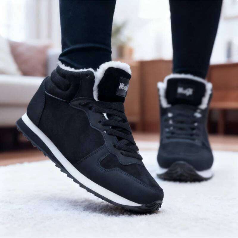 Men's Winter Snow Plush Couple Causal Boots Korean Durable Non Slip Sneakers Comfortable Platform Warm Mens Shoes