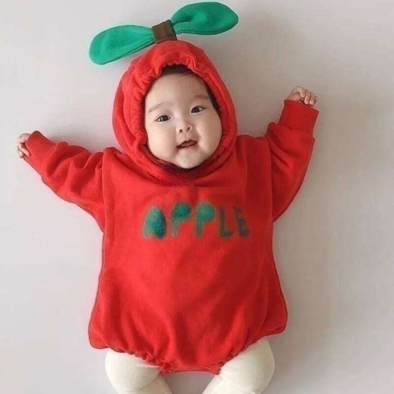Cherry Autumn Red Romper Fruit Crawling Suit Bodysuit Newborn Baby Clothes 26Y0224