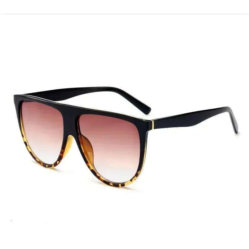 Retro Oversized Sunglasses Women 2024 Brand Lunette Soleil Femme Big Frame Flat Top Designer Sun Glasses Vintage Shades Eyewear 26W0224