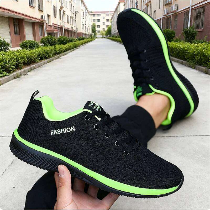 Walking Knit Fashion Casual Men Sneakers Solid Color Minimalist Breathable Athletic Lightweight Running Shoes