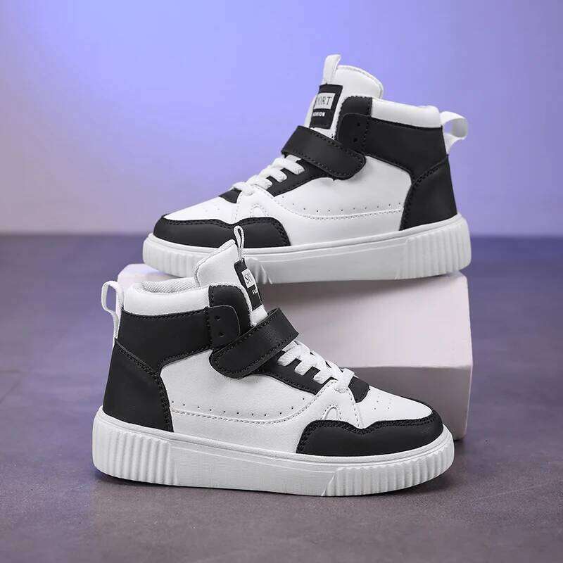 Kids Casual High-top Basketball for Children Boys Girls PU Leather Sneakers 2026 New Trendy Sports Shoes Trainers 26W0224