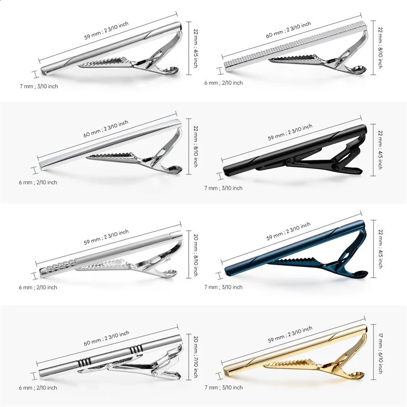 7/8/10 PCS Tie Clip Set With Gift Box Wedding Guests Gifts Metal Man Shirt Cufflinks Mens Gift For Husband Jewelry 260202