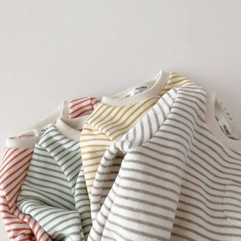 2026 Spring New Baby Romper Boys Girls Simple Striped Casual Jumpsuit Newborn Cotton Infant Toddler Clothes 0-24M 26H0224