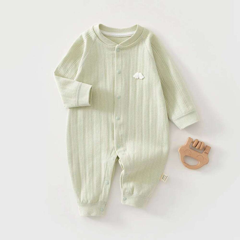 0-18M Jumpsuit Newborn Pure Cotton Long Sleeved Pajamas Baby Spring and Autumn Crawling Clothes 26H0224