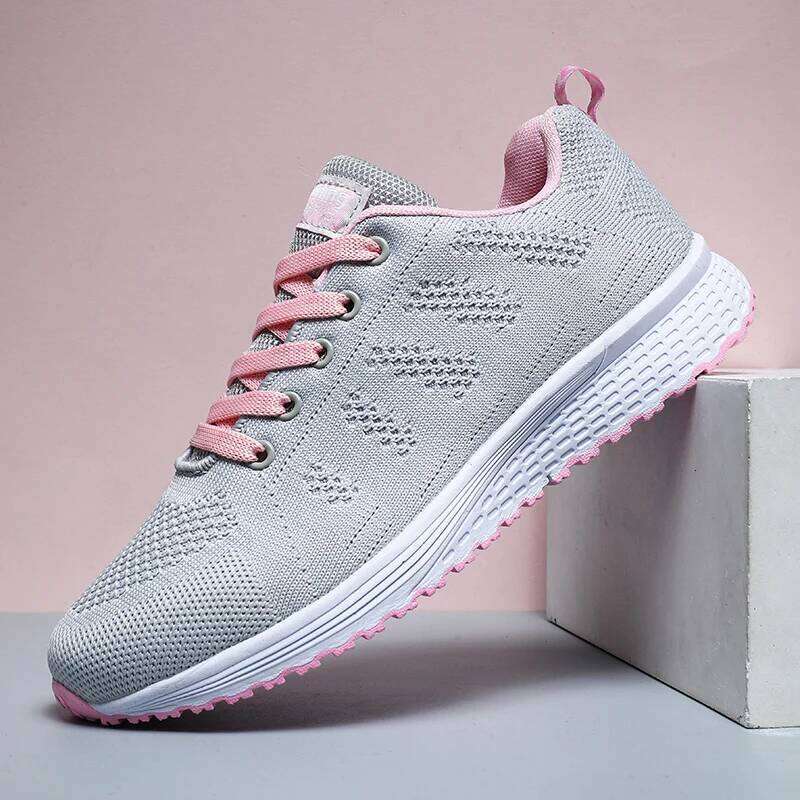 MAEDEF 2024 Women's Lace Up Mesh Lightweight Breathable Running Shoe Non Slip Athletic Shoes for Gym Work Casual Sneaker