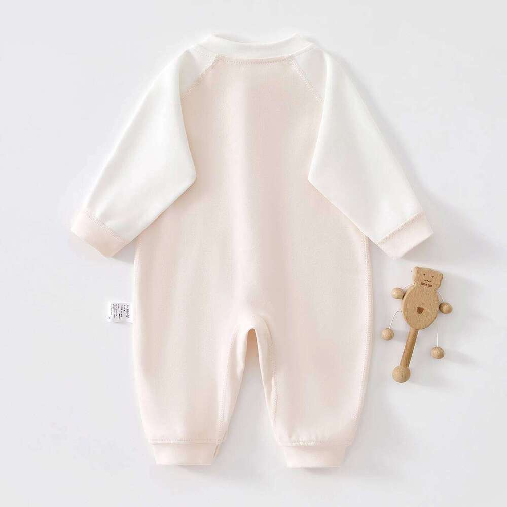 Clothes, Base Layer, Newborn Baby Spring and Autumn Pure Cotton Belly Protection, Class a Romper, All-Season Jumpsuit 26H0224