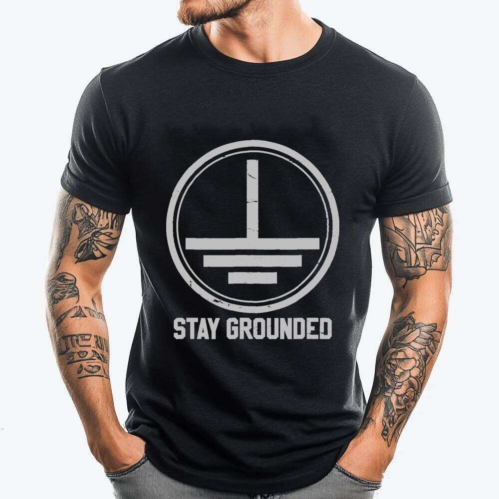 Electrician Stay Grounded Funny Engineer Oversized T Shirt Men Summer Streetwear Man H260224