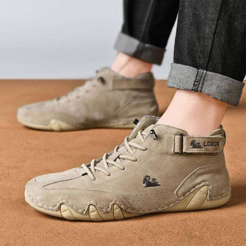 Men's Nude Boots Fashionable Stitching Lightweight Comfortable Soft Upper for Daily Wear Casual Street Style Walking Men Shoes