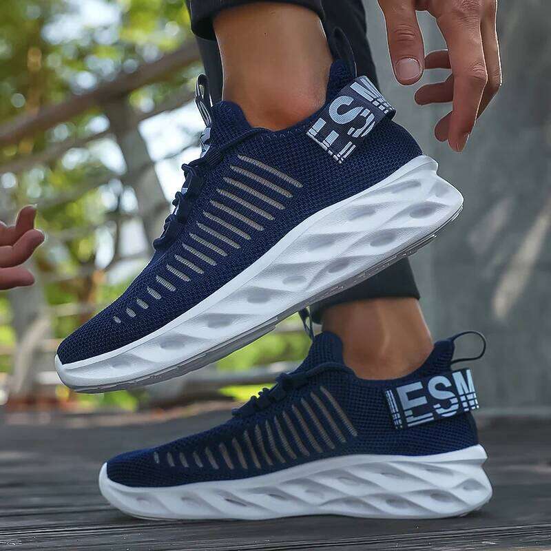 2025 Fashion Men's Sneakers Breathable Mesh Anti-slip Outdoor Running Lightweight Man Vulcanized Shoes Tenis Para Hombre