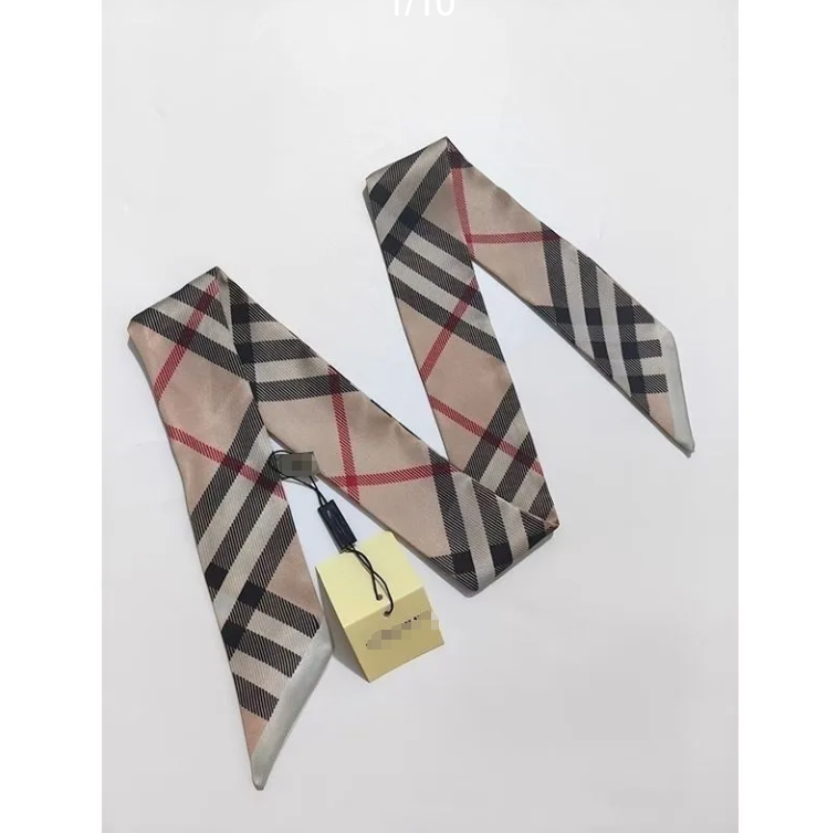 New Burbbrry silk scarf bag handle versatile spring and autumn fashion decoration scarf square scarf headband streamer bandana scarf shawl