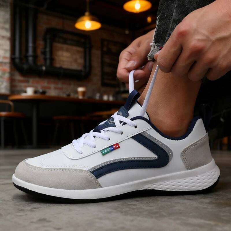Shoes for Lace Up Footwear Vulcanized Men Four Seasons Versatile Stylish Men's Shoe Waterproof Casual Comfortable Sneaker