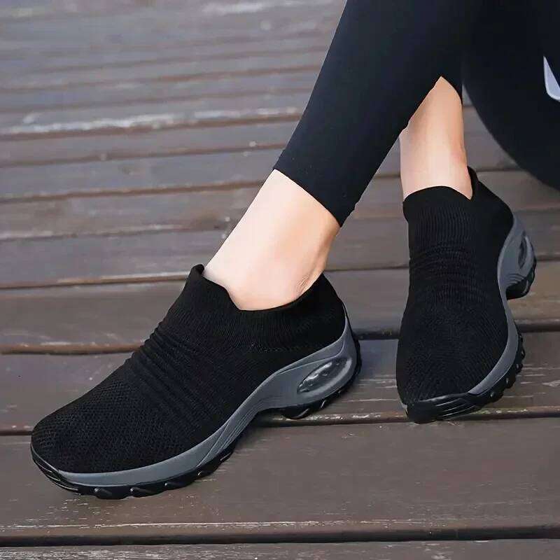 2025 Summer Knitting Sock Flat Casual Breathable Sneakers Flats Walking Shoes for Women